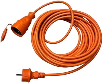 Seyyar Uzatma Kablosu - 3x1.5mm² Kalın Kablo Kesiti, IP44 Su ve Toz Korumalı Bylion Dış Mekan Uzatma Kablosu, Yüksek Görünürlüklü Turuncu (10m / 20m Seçenekli) (10 Metre)