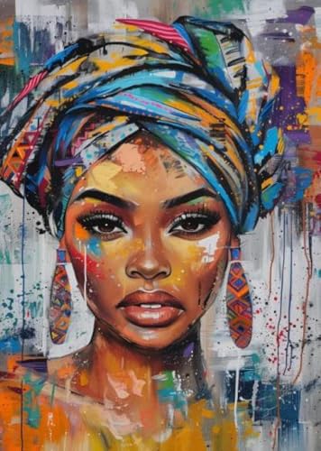 Décoration murale femme noire africaine vintage salon 60x90
