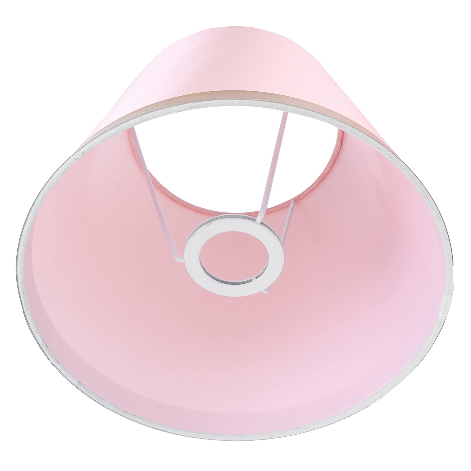 Culnflun Lamp Shade, 16.1cm*25.4cm*20.3cm, European Modern Style, Snap-On Installation, Good Light Transmission, No Glare at Night, Iron Fabric PVC Material, Suitable for E27 Bulb(PX132 Pink)