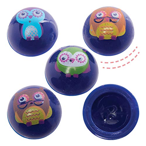 Baker Ross AX600 Juguetes Saltadores Pequeño Búho - Paquete De 12, Juguete De Disco Pequeño Con Divertidos Personajes De Pájaros, Perfecto Para Rellenar Bolsas De Fiesta Para Niños O Ideas De Regalo