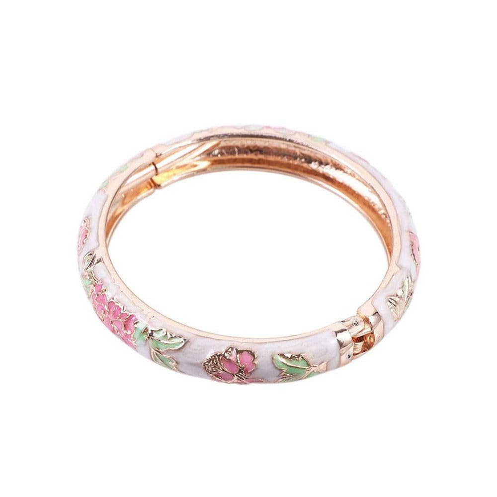 GenericHandcrafted Bracelets Enamel Flower Bangles, Handcrafted Bracelets Jewelry Gifts, Traditional Handicraft Ethnic Bangles