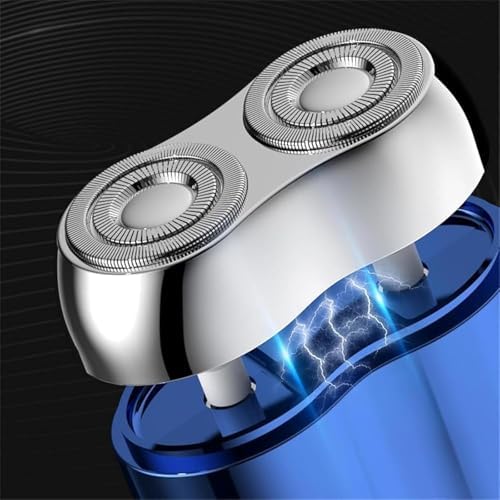 Mini Dual-Head Electric Shaver, 2025 New Upgrade Pocket Shaver USB Mini Shavers for Men, Washable Double Head Razor, Rechargeable Waterproof Compact Electric (Blue) image 5