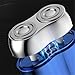Mini Dual-Head Electric Shaver, 2025 New Upgrade Pocket Shaver USB Mini Shavers for Men, Washable Double Head Razor, Rechargeable Waterproof Compact Electric (Blue)