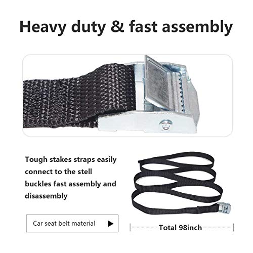 TRISOMY Trampoline Stakes Heavy Duty Trampoline Parts Corkscrew Shape Steel Stakes Anchor Kit for Trampolines