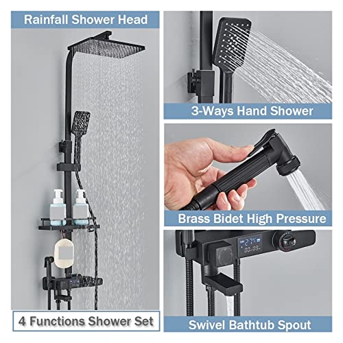 Mitigeur numérique intelligent contre les variations de température avec douche effet pluie - 5