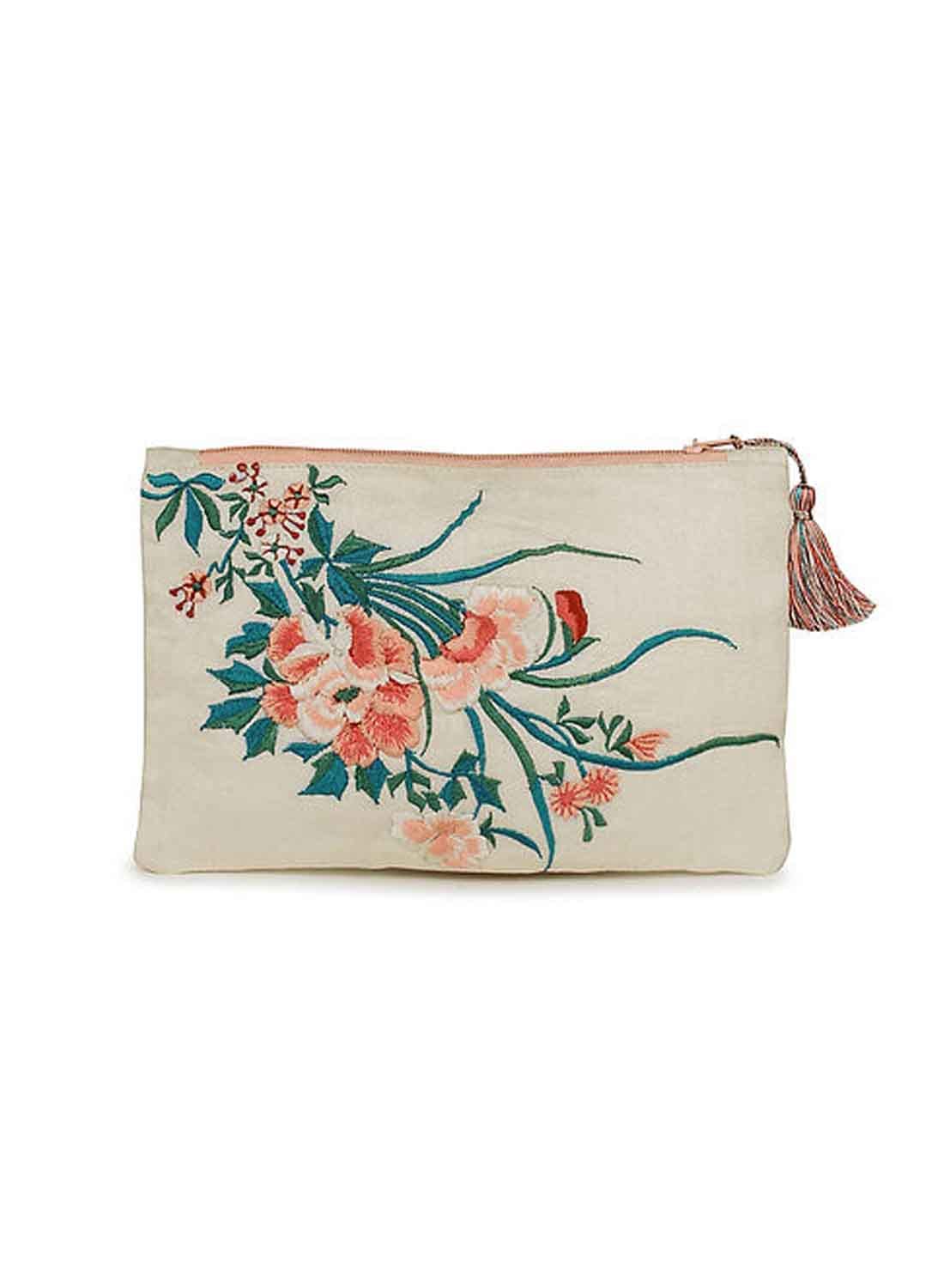 INIHOM Embroidered Poly Dupion Tassel Attached Multipurpose Pouch For Women and Girls (B09KQ4Z8XT) Amazon Price History, Amazon Price Tracker