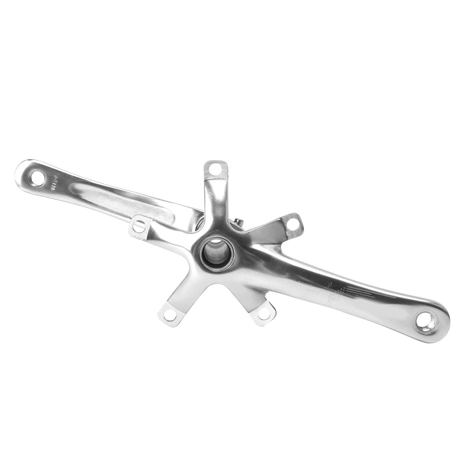 Ramię korbowe, lekki stop aluminium, anodowane wykończenie, kuty łuk, BCD 130 mm, do rowerów wyścigowych, składanych (srebrny)