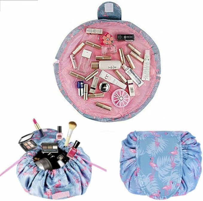 Drawstring Make up Bag Portable Large Travel Cosmetic Bag Pouch Travel Makeup Pouch Storage Organiser for Women Girl - Image 4