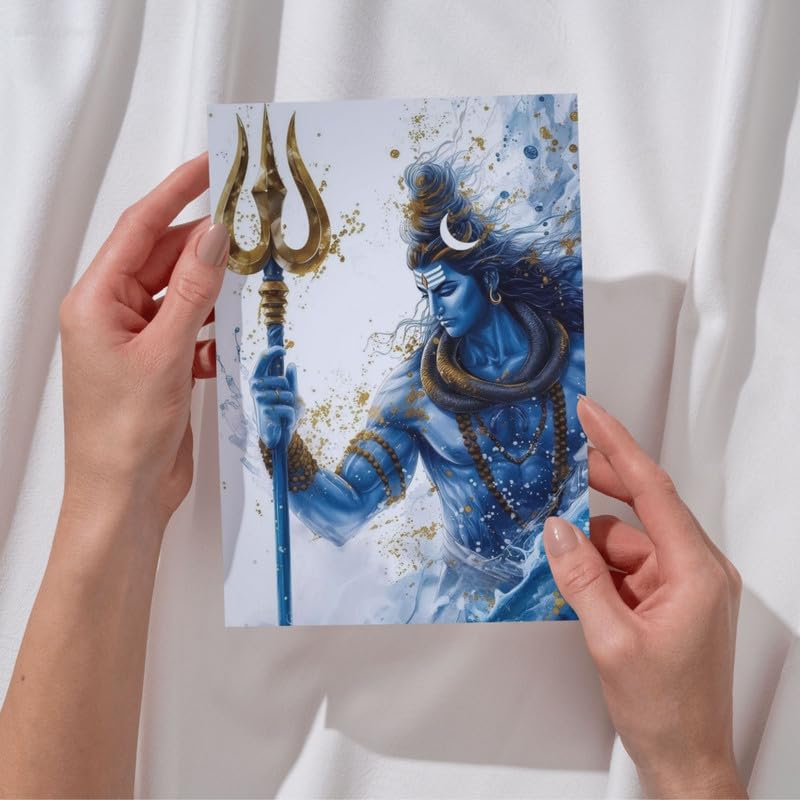 Image of Posters Inc Shiva Wall Posters Cosmic Dance Blue and Gold 6 A4 for Bedroom