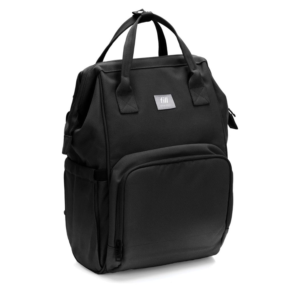 Fillikid Barcelona - Zaino fasciatoio con spazio variabile, scomparti interni ed esterni, spallacci imbottiti, design moderno, Nero , Siehe Produktbeschreibung