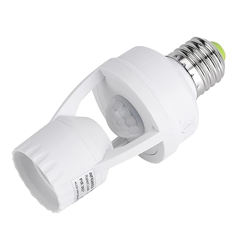VBESTLIFE Soporte de bombilla LED E27 para interruptor de luz, sensor de movimiento infrarrojo, duradero y ahorro de energía para dormitorio,