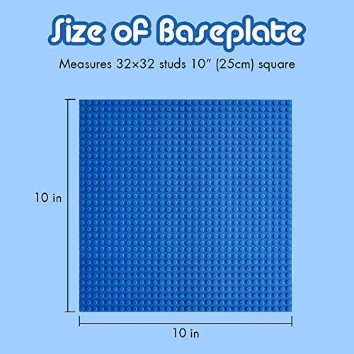 Image of Lekebaby 8 Pack Classic Baseplates 10 inch x 10 inch, Building Base Plates for Building Bricks, 100% Compatible with Major Brands and Activity Table-Baseplate, Sturdy & Safe, Age 3 and up Kids, Multicolored