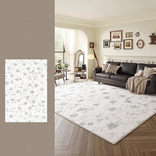 RBQIZVW Alfombra Negro Blanco para Interior y Exterior Robusta,fácil de Limpiar, Alfombra Salon Lavable Vintage - Antideslizante Alfombras Grandes Pasillo Alfombras de área Pelo Corto 240x400 cm