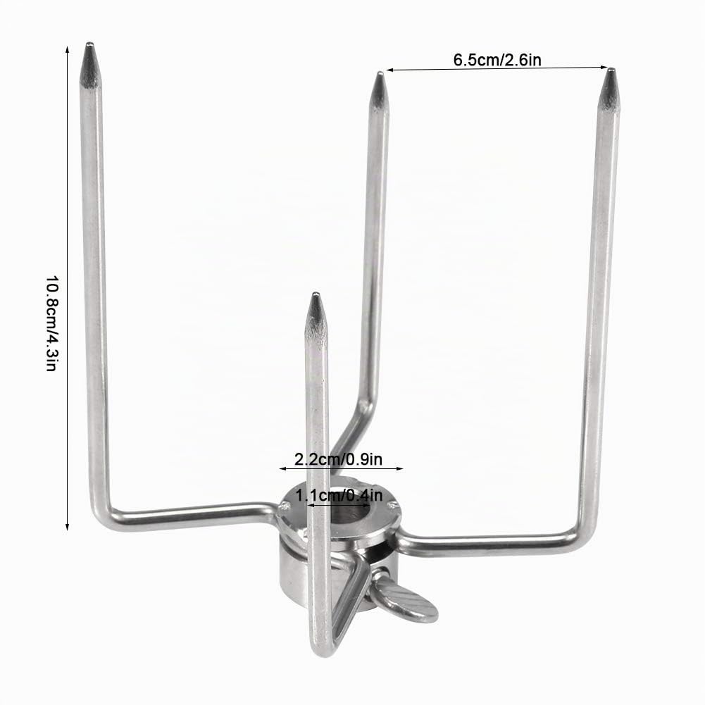 2pièces Fourchette Tourne Broche, Pour Broche à Rôtir En Plein Air Pinces à Viande pour Poulet, shish Kebab Multifonctionnel Fourchettes à Viande, Accessoires de Gril