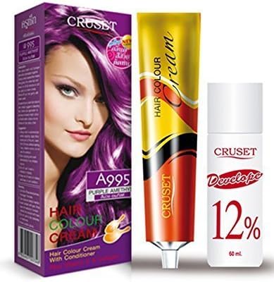 Cruset Hair Color Cream Purple Amethyst A995 Conditioner Permanent Hair Dye