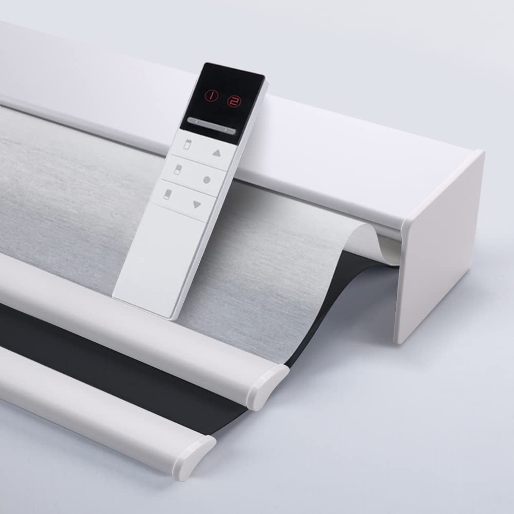 TIPIACE Day and Night Dual Layers Electric Roller Shades with Valance Rechargeable Motor Suitable for Home, Office Windows(5101+Black W180 X H230cm)