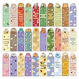 ZWWOGE 30 marcapáginas de papel, marcapáginas con dibujos animados de comida, regalos para fiestas infantiles, pequeños regalos para escolares y amantes de los libros