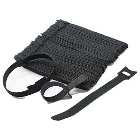 Grapelet 100 x Black Adjustable Strap Reusable Ties Tidy Wrap Hook & Loop Cover