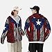 Noasqll Puerto Rico Towns Flag Unisex Women Men Sun Protection Hoodie Jacket Zip Up Lightweight Long Sleeve Sun Shirt Fishing Hiking Outdoor UV Shirts With Pockets Large