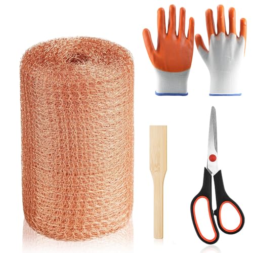 Copper Mesh Rodent Control 5 in x 50ft Premium Copper Wool for Mice Rat Rodent Bat & Snail Copper Mesh Roll for Weep Hole Filler DIY Pest Blocking for Home and Garden