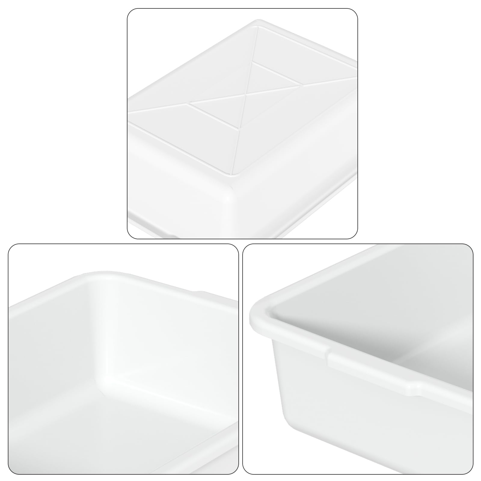 Morcte 12-Pack 13 L Commercial Bus Box, Plastic Bus Tub/Wash Basin, Gray