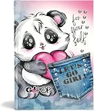 Agenda compatibile con scuola diario Gopop Panda 2026-2027 Standard 20x14cm + portachiave paillettes, penna sirena e penna multicolore