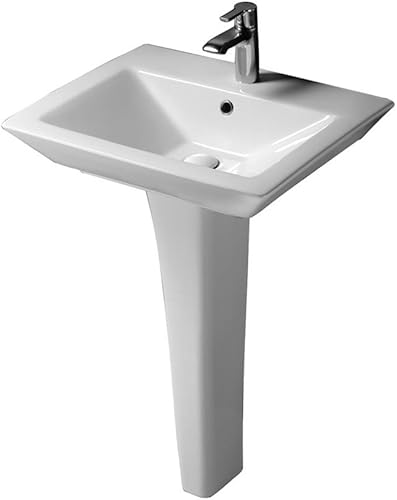Lavabo de pedestal de opulencia – "His" 22-7/8" W x 18-1/2" D x 33-1/2" H