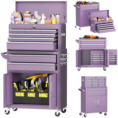 INTERGREAT 8 Drawers Tool Chest, 42'' Large Rolling Tool Chest