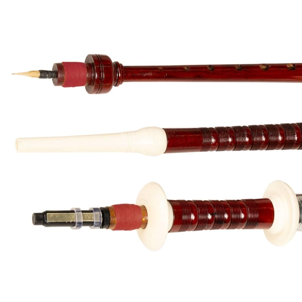 Schottischer Dudelsack Great Highland Roter Royal Stewart Tartan Blasinstrument für Anfänger und Profis mit 100% luftdichtem Sack, Holzpfeifen, Zubehör für Musik, Bühne, Festival