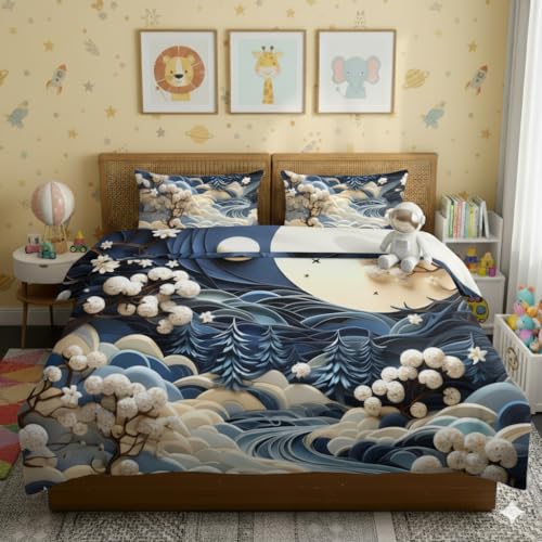 Image of Premium 7D Printed King Size Bedsheet Set with Pillow Covers Soft Cotton Blend Double Bedsheet for Home (Pillow Covers :18x28 inches Bedsheet :90x100 Multi)