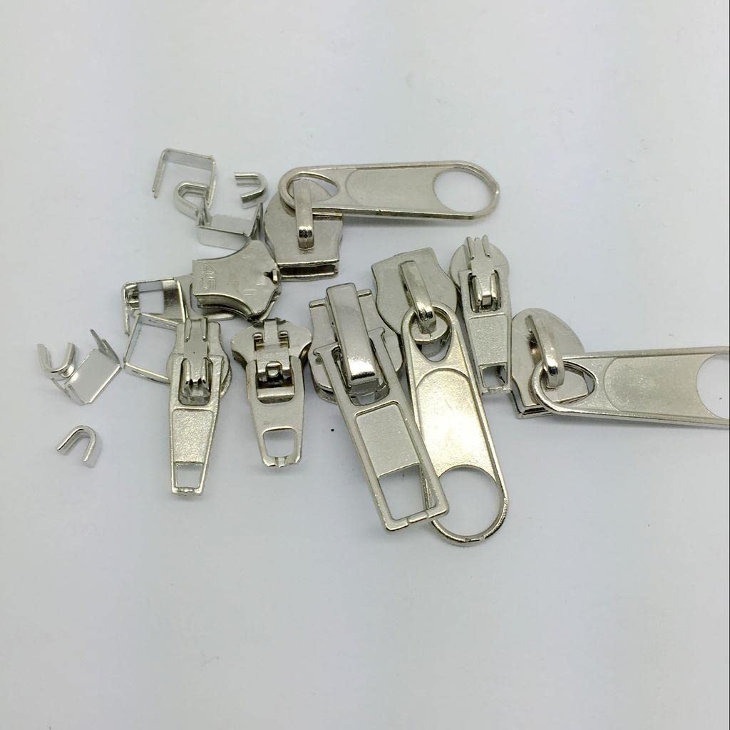 Cierres de Cremallera Cerraduras de Cable Deslizador de Cierre Deslizante de Palanca, 44 Piezas Tapones Kit de reparación de Cremallera Accesorio