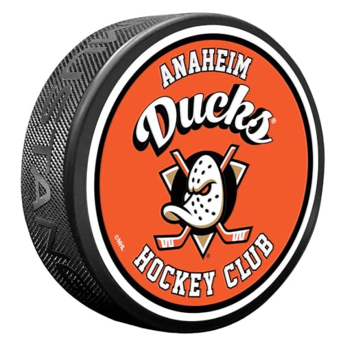 Sports Decor Anaheim Ducks Puck | Retro Script