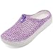 welltree Women's Lightweight Mesh Clog Quick Drying Garden Shoes Purple 9 B(M) US Women / 40