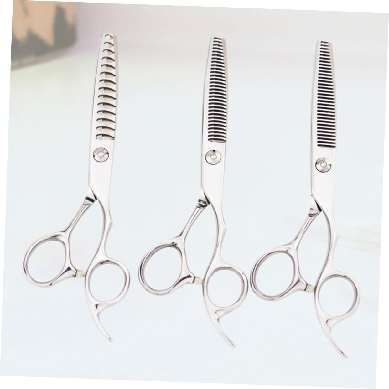 Beaupretty 3 Tijeras de Peluquería Profesional de Acero Inoxidable, Corte Liso y Uniforme para Barbería y Uso Diario, Plata