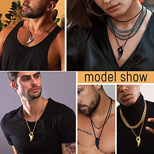 PROSTEEL Stainless Steel Shark/Octopus/Wolf Tooth Necklace for Men Women, Black/Gold/Silver Tone, Punk Rock Necklace, 22inch-24inch Adjustable, Come with Box2