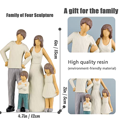 Family Of Four Sculpture,Small Family Figurines,A Family Of 4 Figurines,Family Christmas Items,Family Parents And Kids Statues, Resinchristmas Gifts For Family Home, Gifts For Dad Mom Or Children #TOP1
