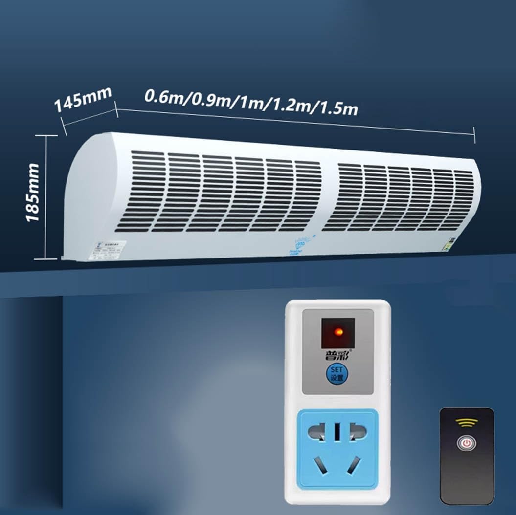 Wall Mounted Air Curtain with Remote Control, 90cm - Energy Efficient Over Door Fan for Home, Office & Commercial Use, Enhances Airflow & Temperature Control,90cm