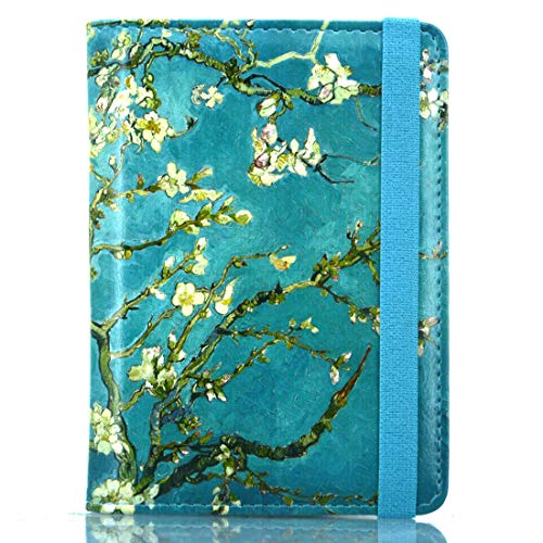Kandouren Rfid Blocking Passport Holder Cover Case,Green Van Gogh Flower Travel Luggage Passport Wallet Made With Pu Leather For Men & Women #TOP15