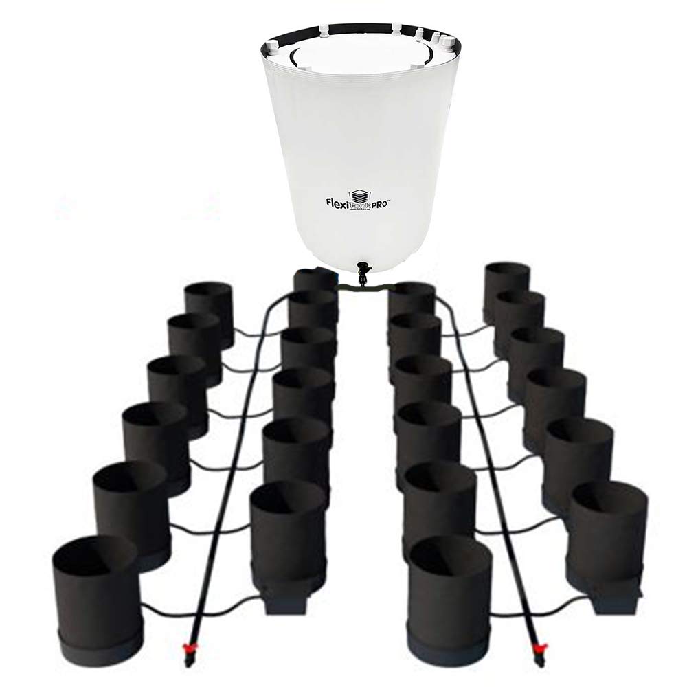 AutoPot Spring Pot 24 Pot XL Hydroponic, Indoor System with 105 Gallon Flexi Tank PRO (5 gal Spring Pots) Black