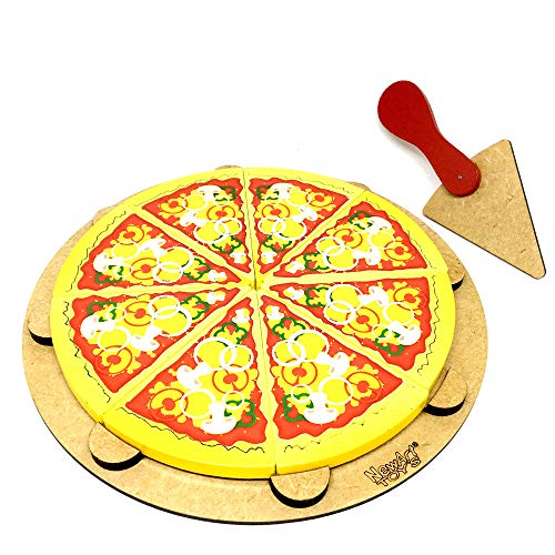 NewArt Toys Brincando de Comidinhas - Pizza com Corte - Madeira - 390