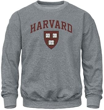 Barnesmith Harvard University Crimson Adult Unisex Crewneck Sweatshirt, Spirit, Charcoal Grey, Small