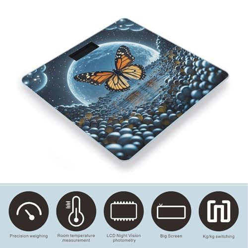 Báscula digital de baño con pantalla LED clara miniatura 3