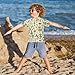 ALAZA Kids Rash Guard Boys Toddler Swim Shirts Short Sleeve Herbal Floristic UPF 50+ 3T