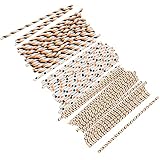 💦【No se Abren Fácilmente】Las pajitas de papel grueso no se pueden ablandar fácilmente en líquidos de -10 °C a 60 °C. Adecuado para cola, bebida, fantasía, café, cacao, cóctel, té con leche, frappuccino, etc.