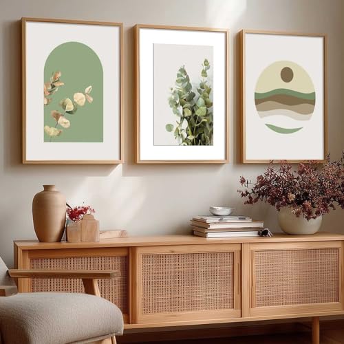 Image of HOTHOUSE Abstract Painting Wall Art Home Decoration Paintings With Frame For Living Room Bed Room Hotel Wall Decor Digital Reprint Set of 3 (13X17 inch)