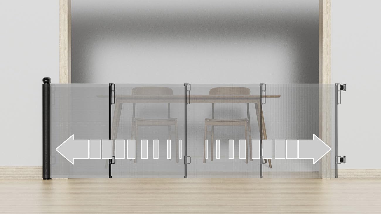 Carlo Milano Baby Gate: Ausziehbares Treppenschutzgitter, 13-500 cm, 85 cm hoch, schwarz (Kindergitter, Barriere, Hund)