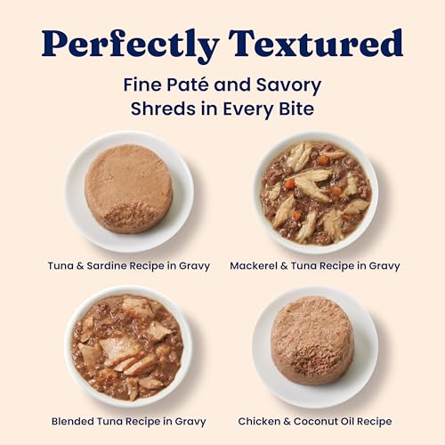 Image of Solid Gold Wet Cat Food Variety Pack - Pate & Shreds in Gravy - Healthy Canned Cat Food Pate w /Real Chicken, Tuna, Mackerel & Sardine - Grain Free & Gluten Free Can Meals for Cats & Kittens - 12ct /3oz