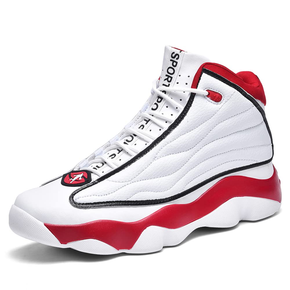 Scarpe da Basket Unisex Alte, Sneakers Sportive Leggere | Sneaker alla moda con lacci. Suola leggera e grippante. Per il campo e il massimo comfort giornaliero.(Red,42 EU)