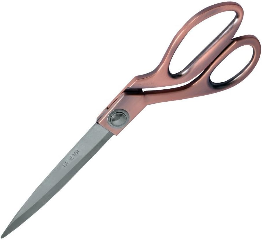 【Lifetime Warranty】Bigtree 10.5'' Copper Stainless Steel sharp Tailor Scissors clothing scissors barbecue cut adjustable kitchen scissors fabric heavy duty for tailoring, craft, household and kitchen （copper）