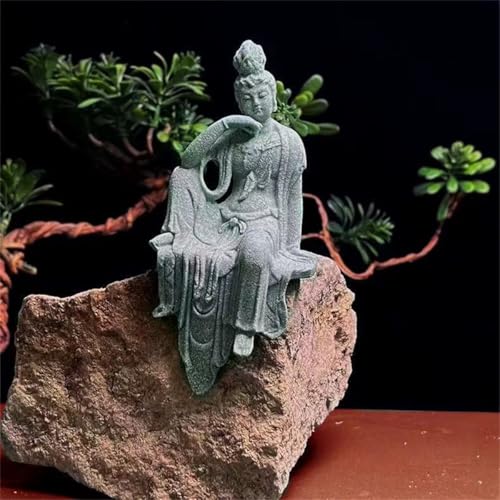 Image of livelyfish Fish Tank Decorations Buddha Statue Aquarium Guanyin Buddha Figurines Asian Zen Sandstone Statues, A